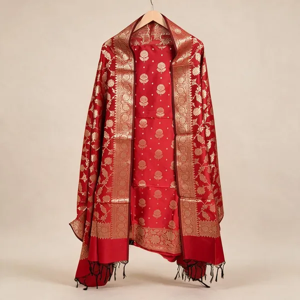 Red_Soft_Silk_Unstitched_Suit_Set_Material_For_Women