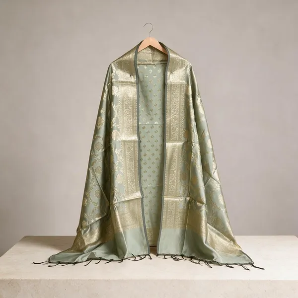 Green_Soft_Silk_Unstitched_Suit_Set_Material_For_Women