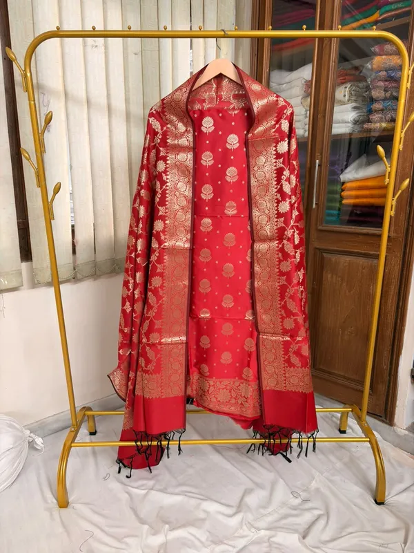 Red_Soft_Silk_Unstitched_Suit_Set_Material_For_Women