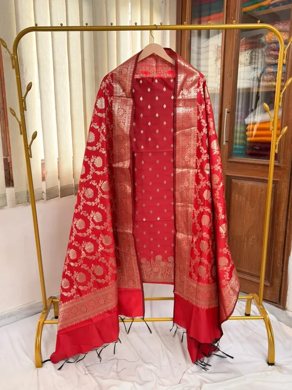 Red_Soft_Silk_Unstitched_Suit_Set_Material_For_Women