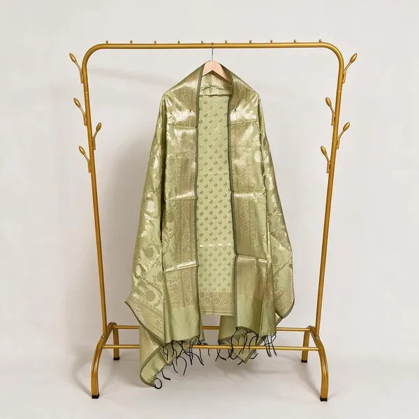 Green_Soft_Silk_Unstitched_Suit_Set_Material_For_Women