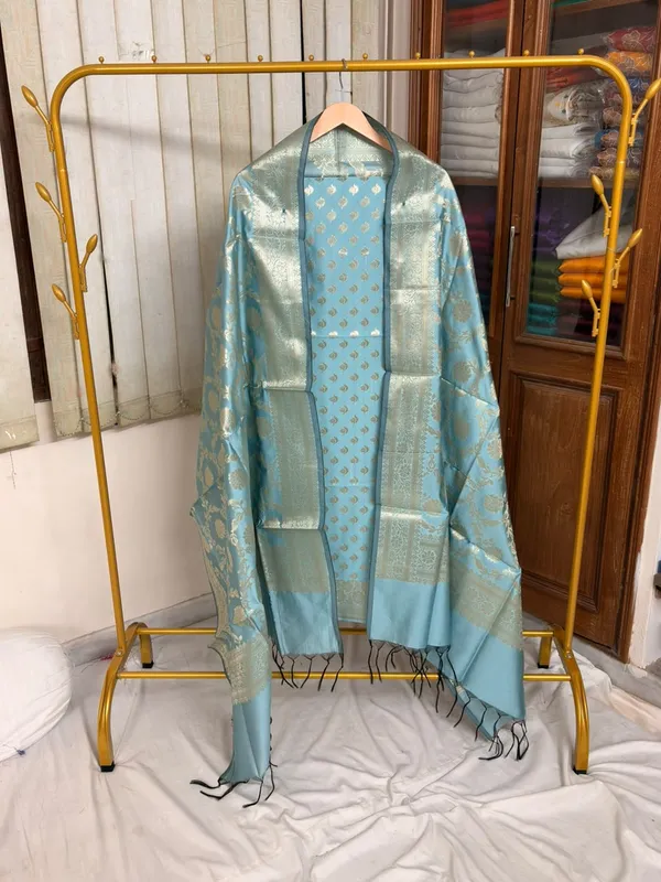 Blue_Soft_Silk_Unstitched_Suit_Set_Material_For_Women