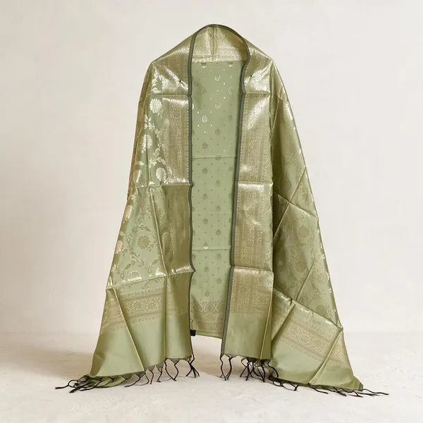 Green_Soft_Silk_Unstitched_Suit_Set_Material_For_Women