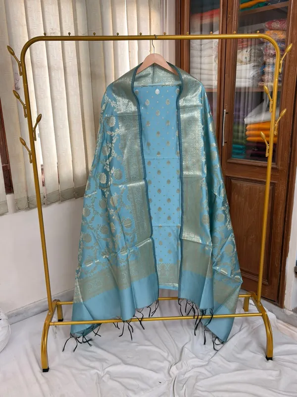 Blue_Soft_Silk_Unstitched_Suit_Set_Material_For_Women