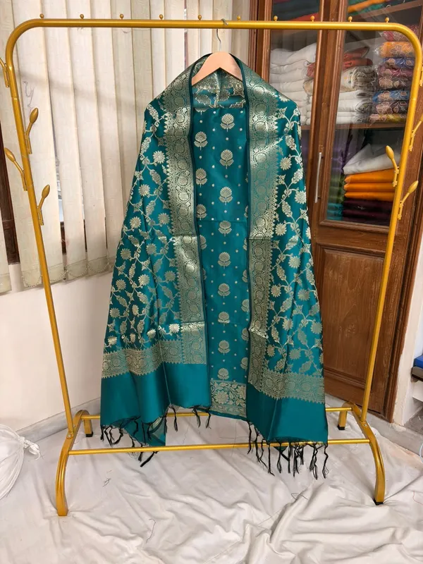 Teal_Soft_Silk_Unstitched_Suit_Set_Material_For_Women