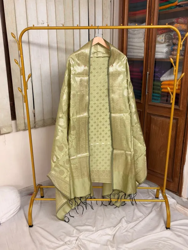 Green_Soft_Silk_Unstitched_Suit_Set_Material_For_Women