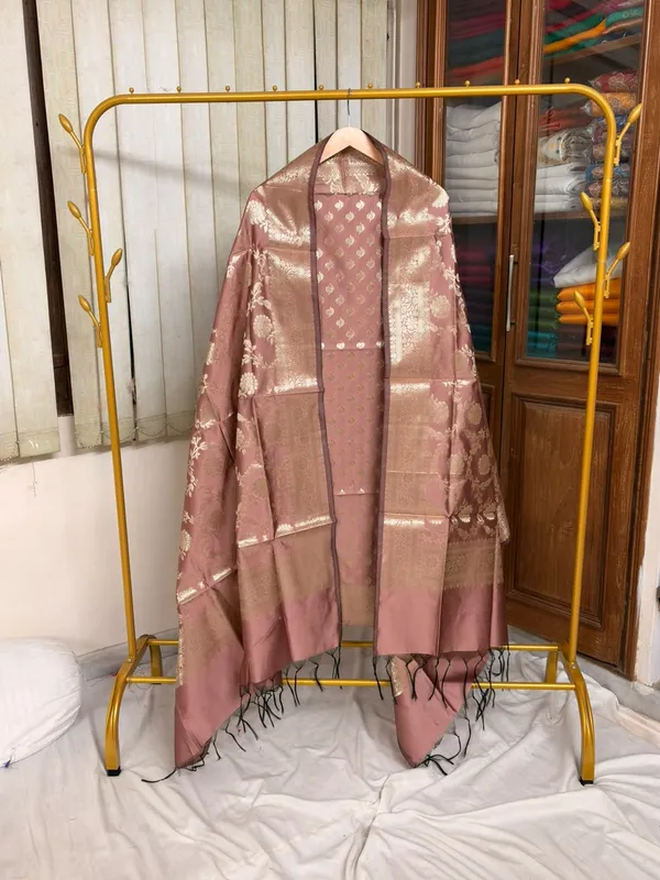 Pink_Soft_Silk_Unstitched_Suit_Set_Material_For_Women