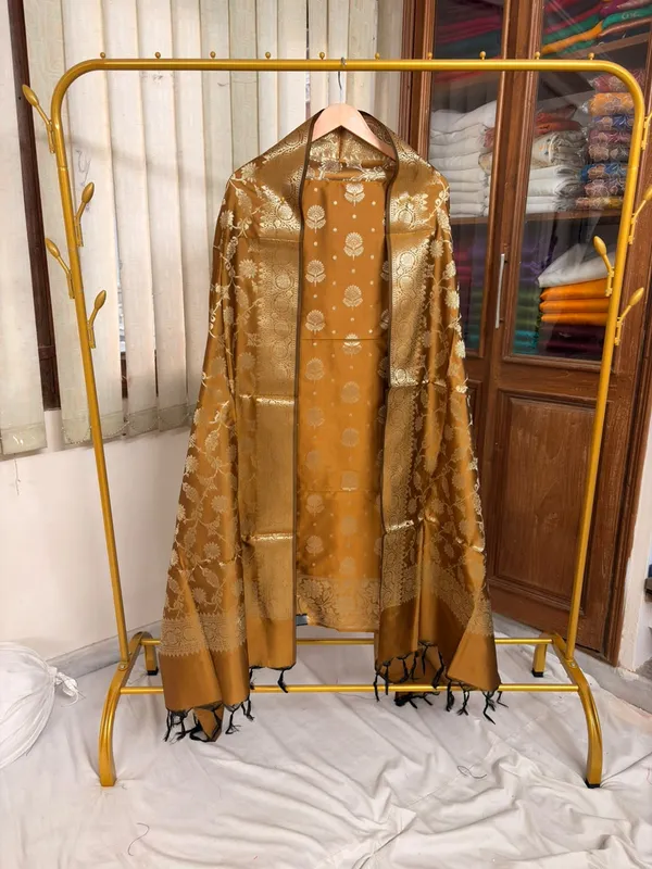 Mustard_Soft_Silk_Unstitched_Suit_Set_Material_For_Women