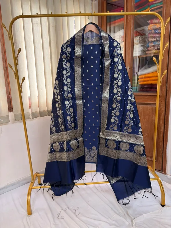 Blue_Soft_Silk_Unstitched_Suit_Set_Material_For_Women