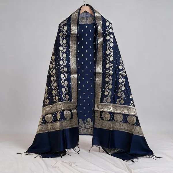 Blue_Soft_Silk_Unstitched_Suit_Set_Material_For_Women