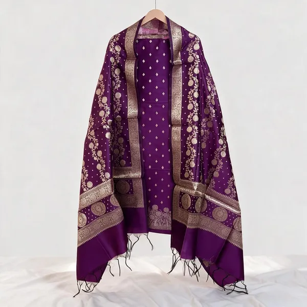 Purple_Soft_Silk_Unstitched_Suit_Set_Material_For_Women