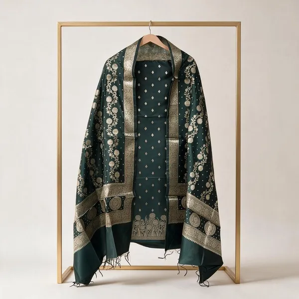 Green_Soft_Silk_Unstitched_Suit_Set_Material_For_Women