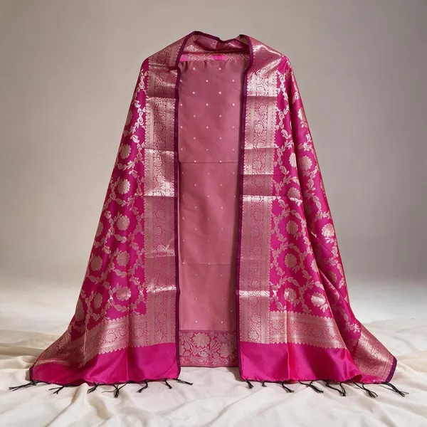 Pink_Soft_Silk_Unstitched_Suit_Set_Material_For_Women