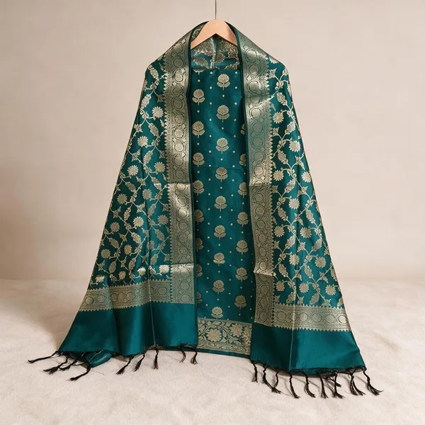 Teal_Soft_Silk_Unstitched_Suit_Set_Material_For_Women