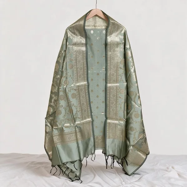 Green_Soft_Silk_Unstitched_Suit_Set_Material_For_Women