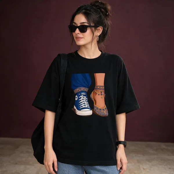 Black_Cotton_Lycra_Oversized_Sneaker_Graphic_T-Shirt_For_Women