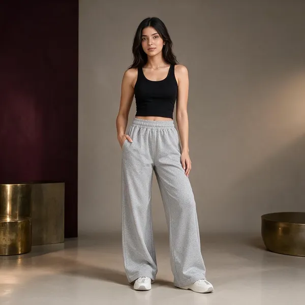 Grey_Cotton_Lycra_Wide_Leg_Casual_Pants_For_Women