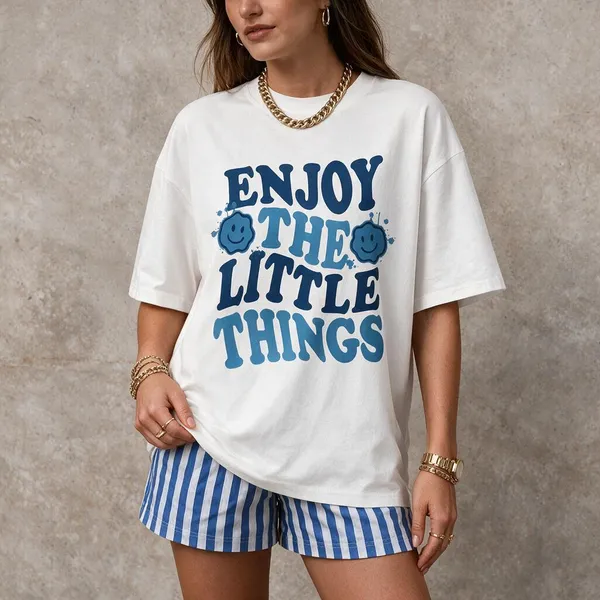 White_Blue_Cotton_Lycra_Oversized_Graphic_Print_T-Shirt_For_Women