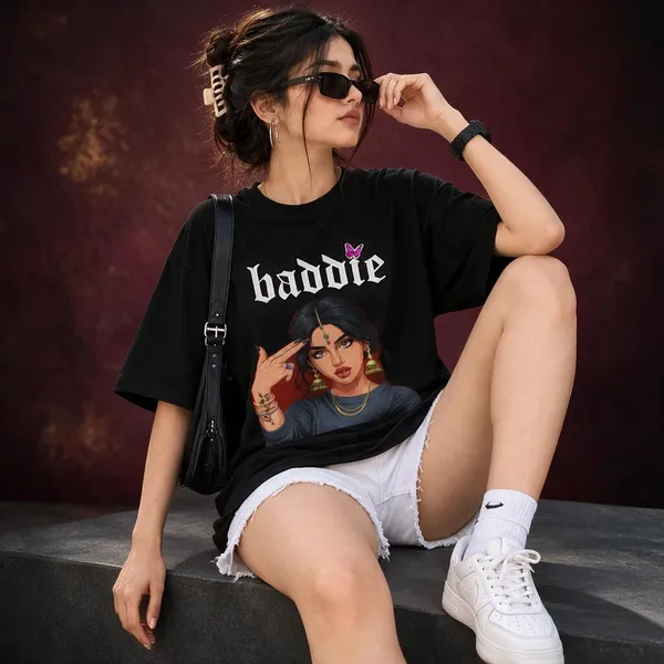 Black_Cotton_Lycra_Oversized_Baddie_Graphic_T-Shirt_For_Women
