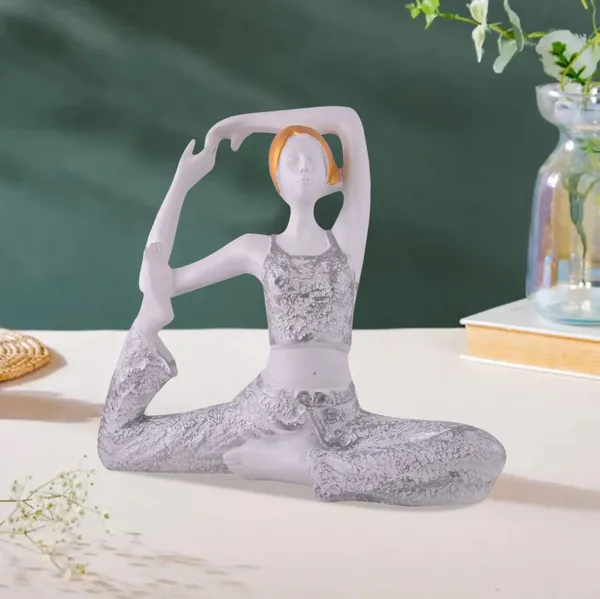 White_Yoga_Pose_Decorative_Figurine_Set