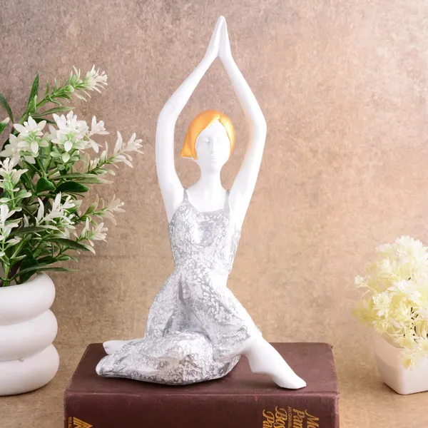 White_Yoga_Pose_Decorative_Figurine_Set