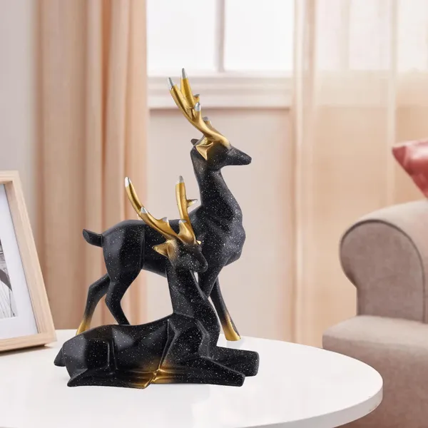 Black_And_Gold_Deer_Figurine_Set
