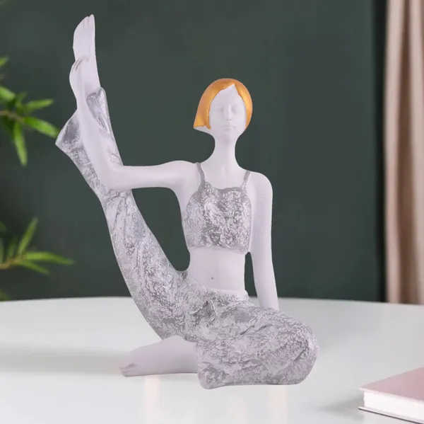 White_Yoga_Pose_Decorative_Figurine_Set