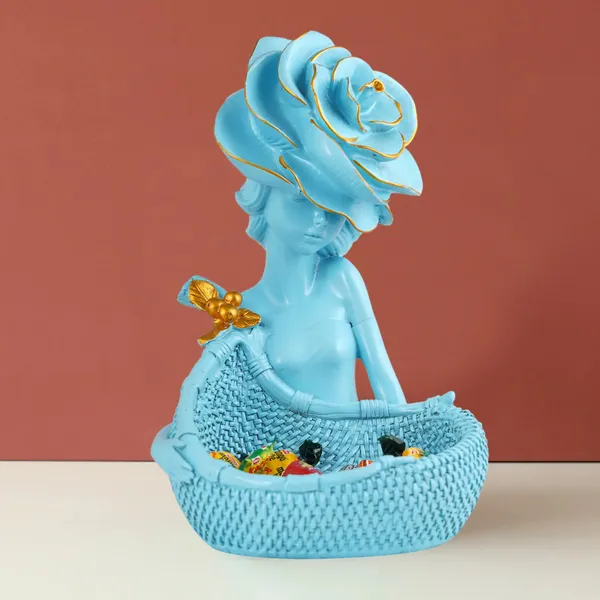 Resin_Artistic_Sky_Blue_Mermaid_Decorative_Basket