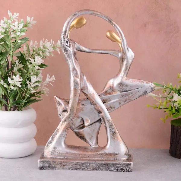 Resin_Decorative_Silver_Gold_Abstract_Couple_Sculpture