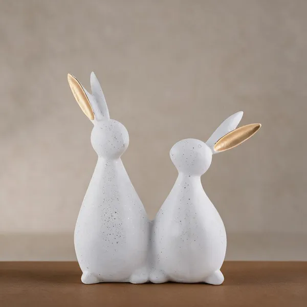 White_Resin_Rabbit_Decorative_Showpiece