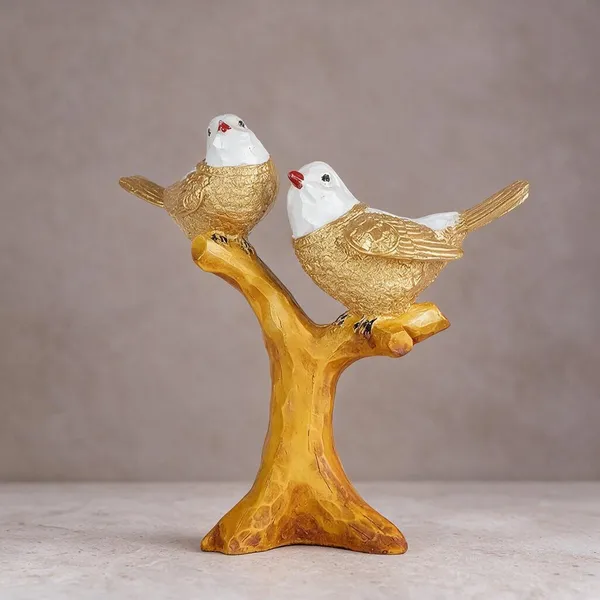 Resin_Nature_Golden_Bird_Pair_On_Branch_Showpiece
