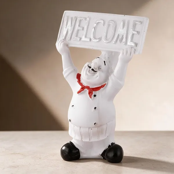 White_Resin_Snowman_Welcome_Sign_Decorative_Figurine