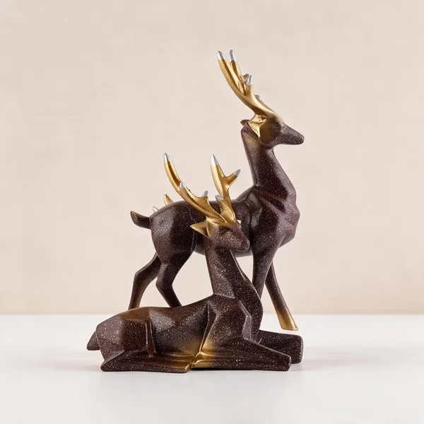 Resin_Dark_Gold_Antler_Deer_Pair_Figurine