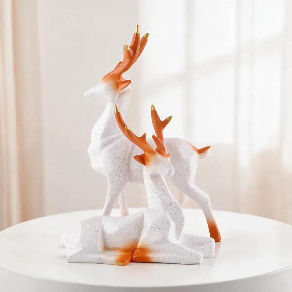 Resin_White_Orange_Deer_Pair_Figurine_Set