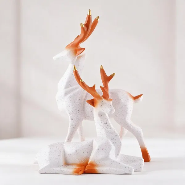 Resin_White_Orange_Deer_Pair_Figurine_Set