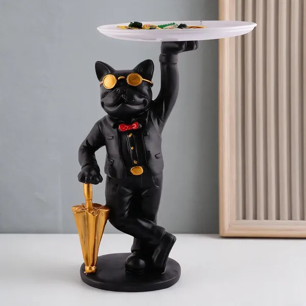 Resin_Decorative_Black_Cat_Butler_Formal_Attire_Serving_Tray