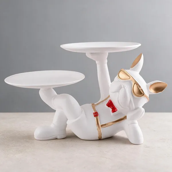 White_Resin_Dog_Butler_Serving_Tray_Showpiece