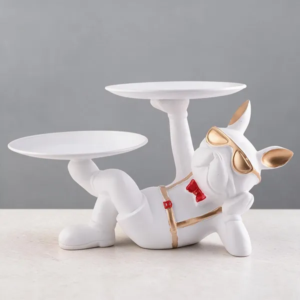 White_Resin_Dog_Butler_Serving_Tray_Showpiece