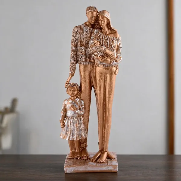 Resin_Decorative_Brown_Grey_Family_Trio_Figurine