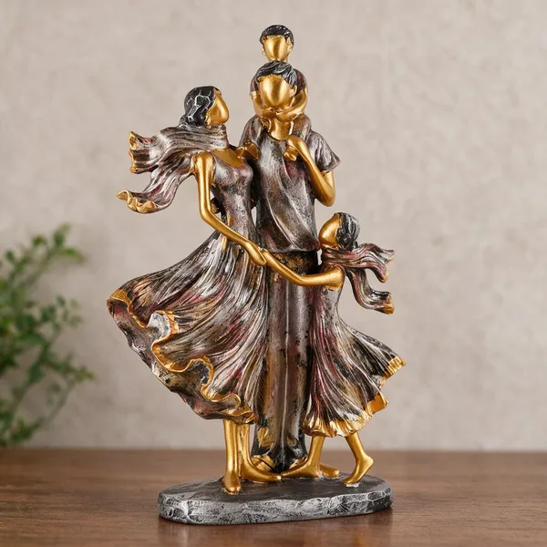 Resin_Golden_Dancing_Family_Trio_Decorative_Figurine