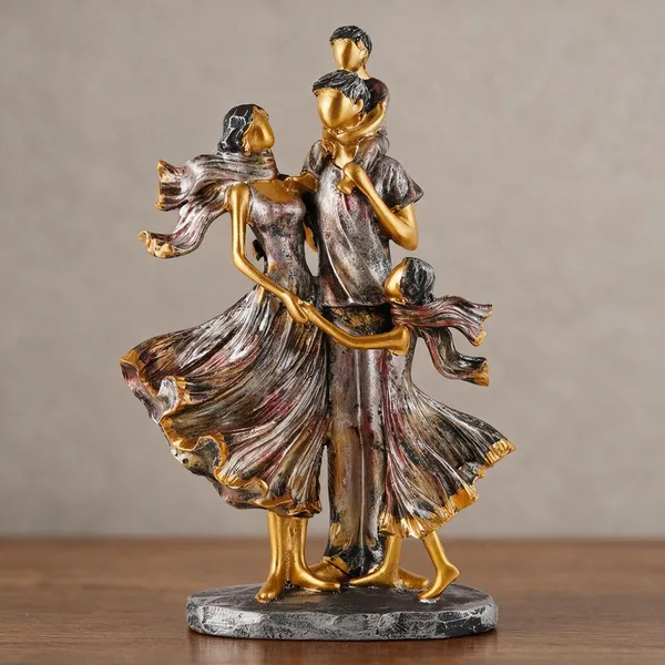 Resin_Golden_Dancing_Family_Trio_Decorative_Figurine