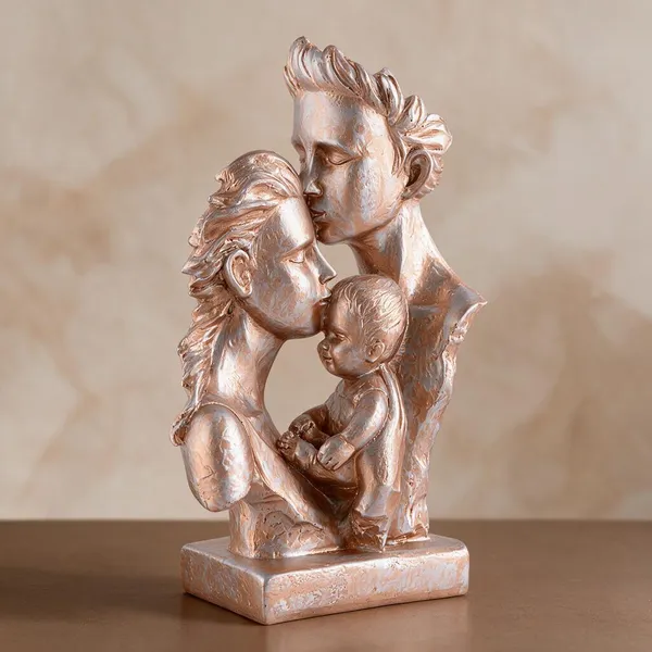 Resin_Decorative_Rose_Gold_Family_Of_Three_Figurine