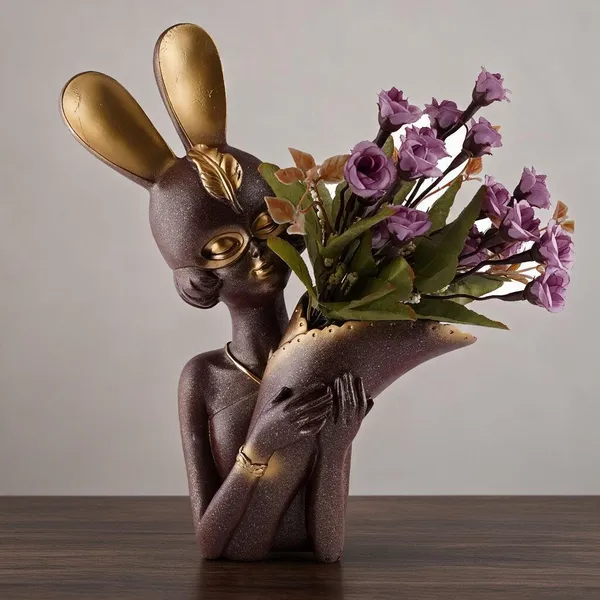 Brown_Resin_Rabbit_With_Floral_Horn_Decorative_Showpiece