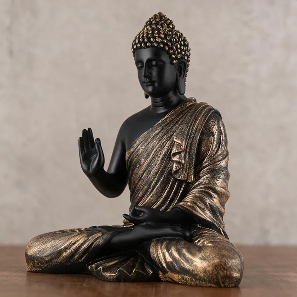 Resin_Decorative_Black_Gold_Seated_Buddha_Meditation_Statue