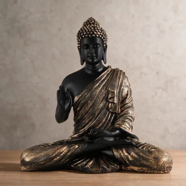 Resin_Decorative_Black_Gold_Seated_Buddha_Meditation_Statue
