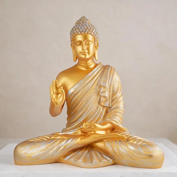 Resin_Golden_Meditating_Buddha_Idol