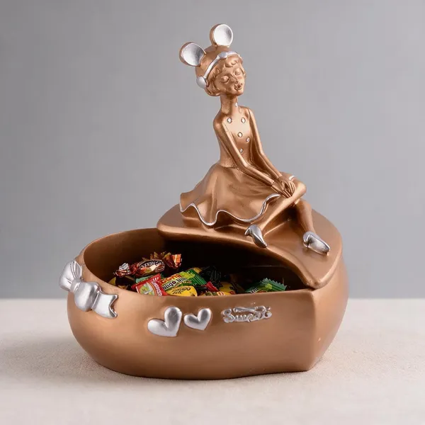 Resin_Decorative_Brown_Seated_Female_Figurine_Candy_Bowl