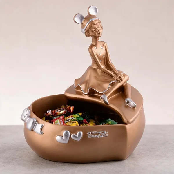 Resin_Decorative_Brown_Seated_Female_Figurine_Candy_Bowl