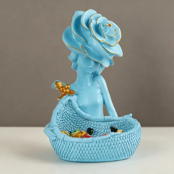 Resin_Artistic_Sky_Blue_Mermaid_Decorative_Basket