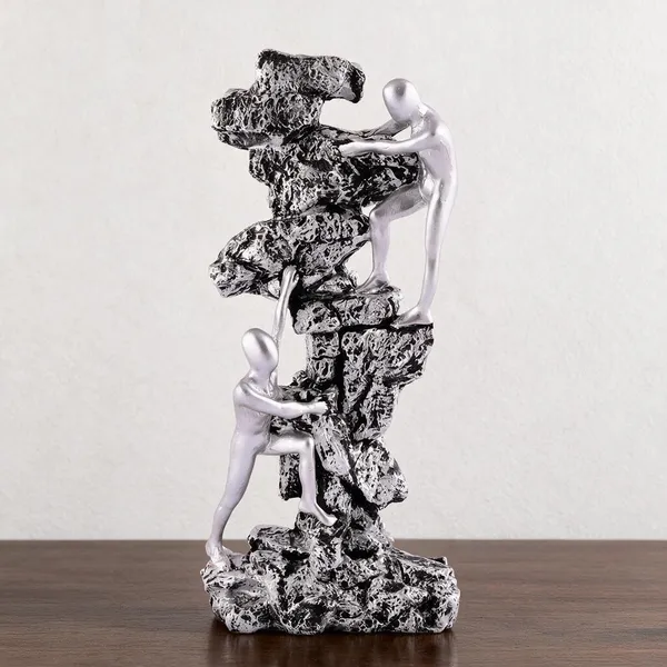Resin_Abstract_Grey_White_Climbing_Figurine_Sculpture